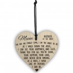 Mother Of The Bride To Be Wooden Hanging Heart Wedding Plaque