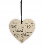 Live Laugh Love Wooden Hanging Heart Plaque