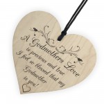 Blessed Godmothers Love Wooden Hanging Heart Plaque Sign