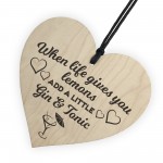 Life Gives Lemons Add Gin & Tonic Novelty Wooden Hanging Heart