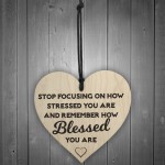 Remember How Blessed You Are Wooden Hanging Heart Plaque