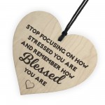 Remember How Blessed You Are Wooden Hanging Heart Plaque